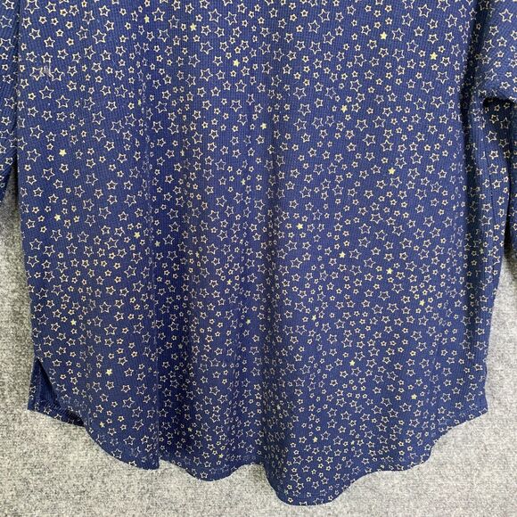 Gilligan & O’Malley Navy Blue Sparkle Star Top Women XXL Thermal Waffle Weave - Picture 3 of 13
